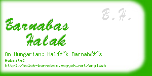 barnabas halak business card